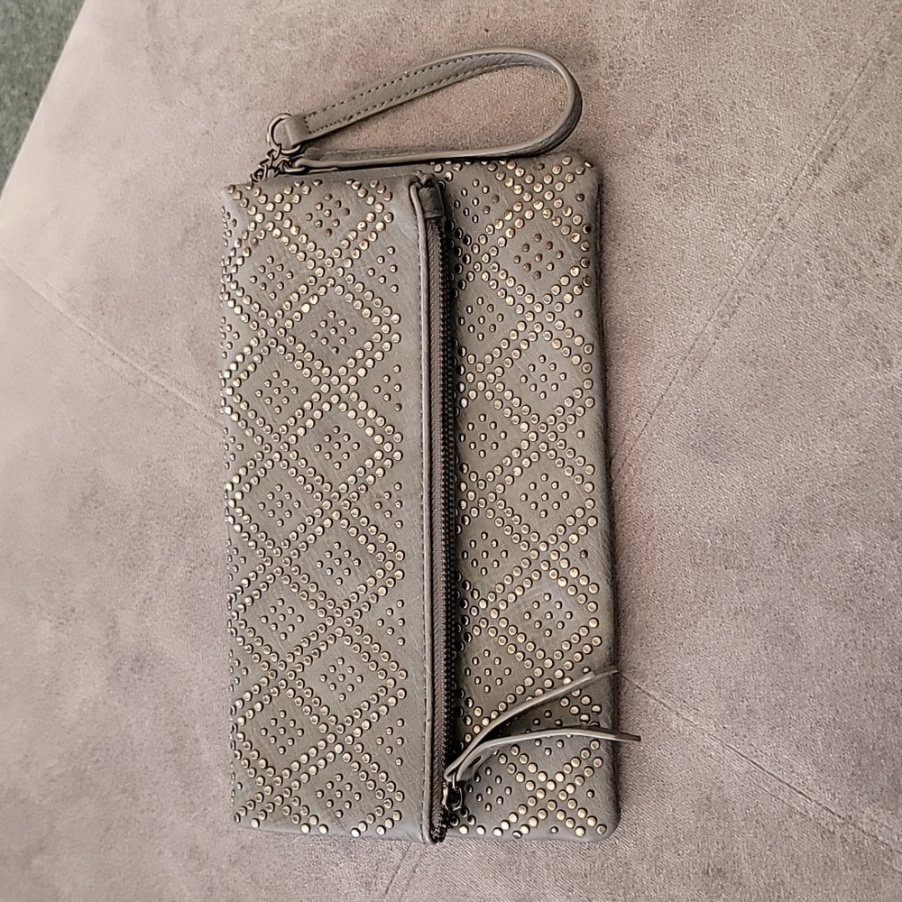 Grey Clutch Vegan Leather